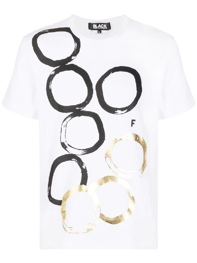 Black Comme Des Garçons Circle Print Crewneck T-shirt In White