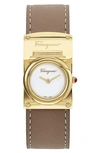 FERRAGAMO BOXYZ LEATHER STRAP WATCH, 23MM X 39MM,SFHS00420