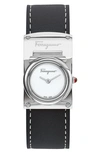 FERRAGAMO BOXYZ LEATHER STRAP WATCH, 23MM X 39MM,SFHS00320