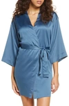 FLORA NIKROOZ VICTORIA SATIN SHORT ROBE,Q80898