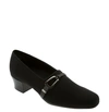 Munro Cindi Block Heel Pump In Black Stretch Fabric