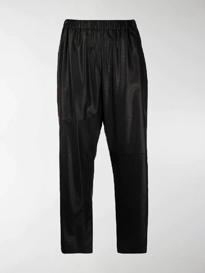 Mm6 Maison Margiela Elasticated-waist Cropped Trousers In Black