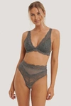 NA-KD Romantic Lace Highwaist Panty Grey