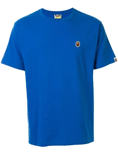 Bape Silicon Ape Head One Point T-shirt In Blue