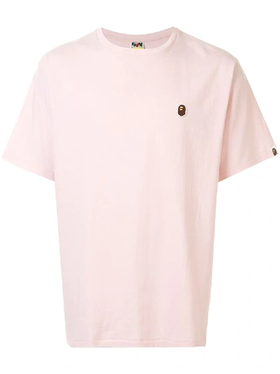 Bape Silicon Ape Head One Point T-shirt In Pink