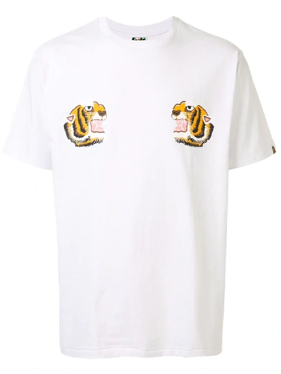 Bape Tiger Print T-shirt In White