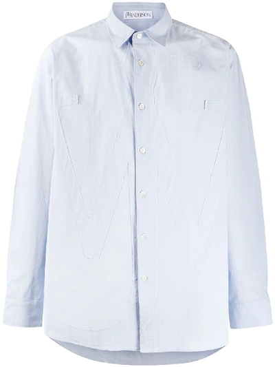 Jw Anderson Button-up Long-sleeve Shirt In Blu