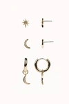 REBECCA MINKOFF Celestial Mini Stud & Huggie Trio Set