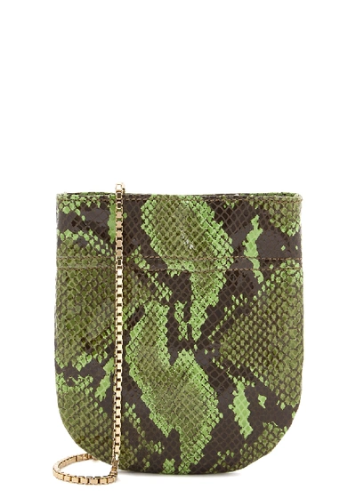 Tl-180 Fazzoletto Mini Leather Cross-body Bag In Green