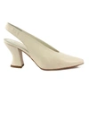 ALDO CASTAGNA BOTT PUMPS IN WHITE LEATHER,11406536