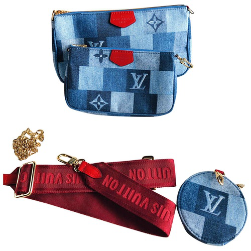 Pre-Owned Louis Vuitton Multi Pochette Accessoires Multicolour Denim - Jeans Clutch Bag | ModeSens