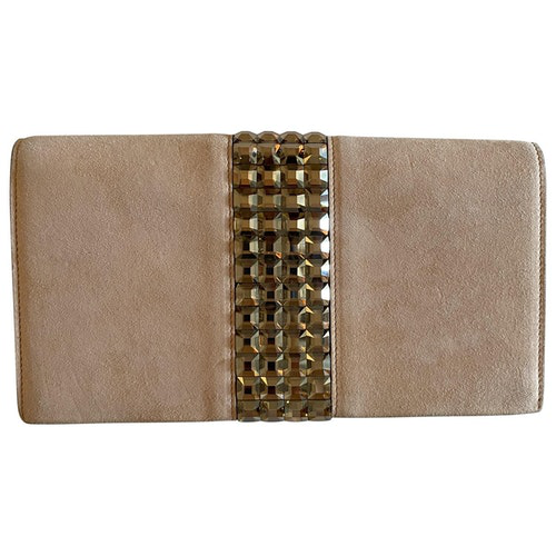 Pre-Owned Gucci Beige Suede Clutch Bag | ModeSens