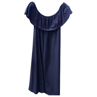 Pre-owned Ba&sh Mid-length Dress In Blue