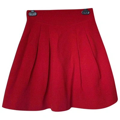 Pre-owned Ba&sh Wool Mid-length Skirt In Red