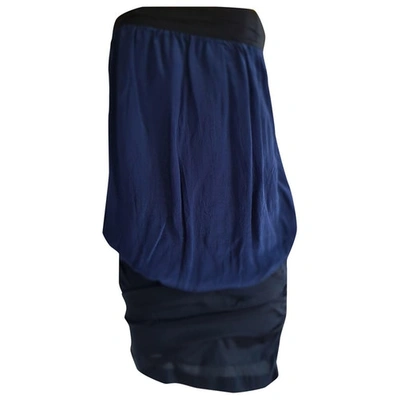 Pre-owned Ba&sh Silk Mini Dress In Blue