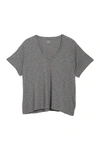 Madewell V-neck Short Sleeve T-shirt (regular & Plus Size) In Hthr Mercury