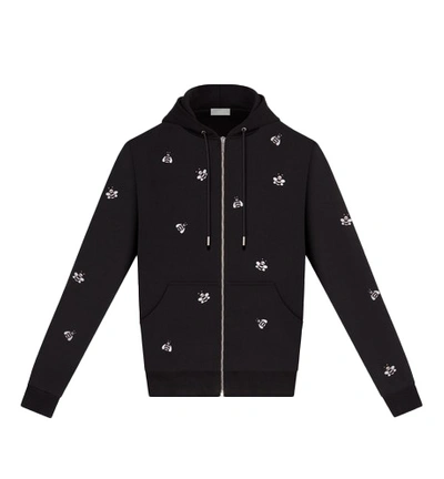 Pre-owned Kaws X Dior Embroidered Bees Zip Up Sweatshirt Black