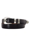 Johnston & Murphy Leather Belt In Black