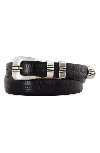 Johnston & Murphy Leather Belt In Black