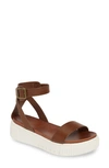Mia Lunna Womens Faux Leather Ankle Strap Platform Sandals In Cognac