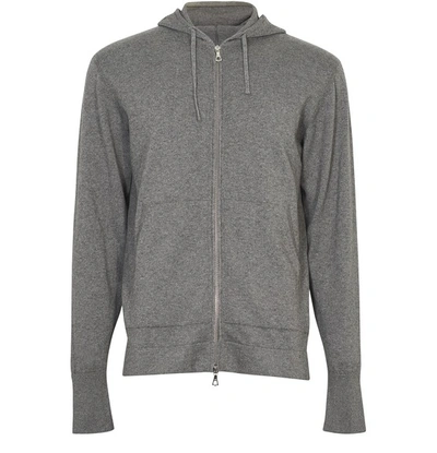 Officine Generale Cotton And Wool-blend Zip-up Hoodie In Grey