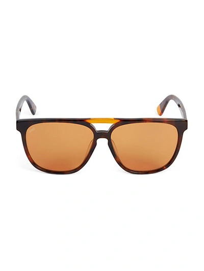 Web Eyewear Men's 59mm Square Aviator Sunglasses In Havana Orange