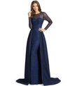 MAC DUGGAL LONG-SLEEVE LACE GOWN