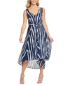 DKNY PRINTED HIGH-LOW DRESS