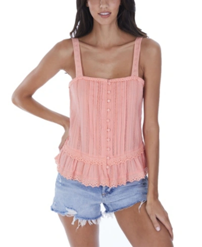 Allison New York Women's Eyelet Trim Tank In Coral