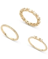 GIVENCHY GOLD-TONE 3-PC. SET MARQUISE CRYSTAL RINGS