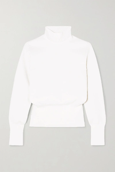 Alaïa Wool-blend Turtleneck Sweater In White