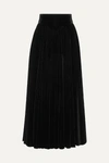 ALAÏA Pleated velvet maxi skirt