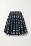 ALAÏA Pleated jacquard-knit skirt