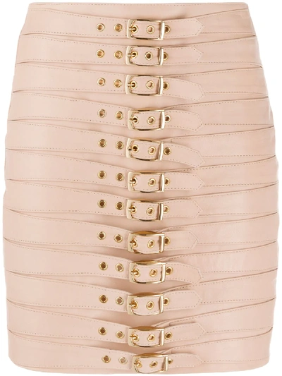 Manokhi Dita Multi-buckle Detail Skirt In Pink