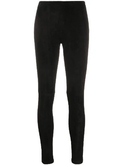 Manokhi Skinny-fit Suede Trousers In Black