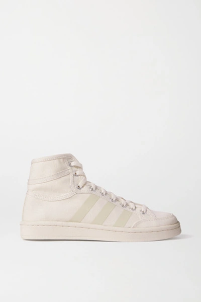 Adidas Originals Americana Decon Rubber-trimmed Canvas High-top Sneakers In White
