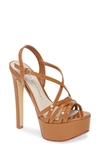 Chinese Laundry Teaser2 Platform Sandal In Toffee Patent Leather