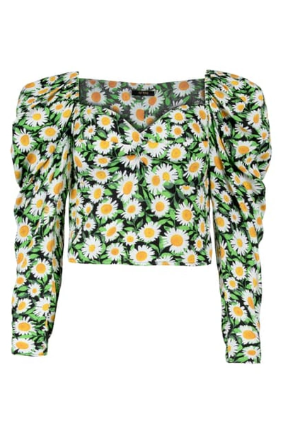Afrm Effie Floral Print Crop Top In Spring Daisy