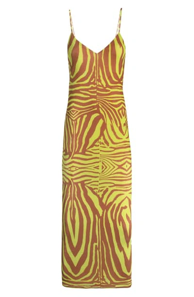 Afrm Amina Sleeveless Midi Dress In Abstract Zebra