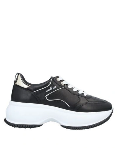 HOGAN HOGAN WOMAN SNEAKERS BLACK SIZE 4 LEATHER