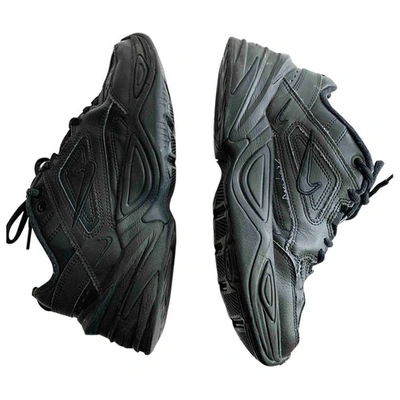 Pre-owned Nike M2k Tekno Black Leather Trainers
