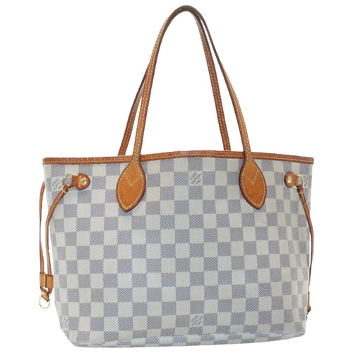 Pre-Owned Louis Vuitton Neverfull Beige Cloth Handbag | ModeSens