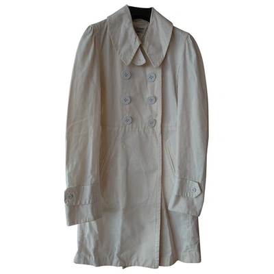 Pre-owned Polo Ralph Lauren Trench Coat In Ecru