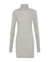 Enza Costa Ribbed Turtleneck Dress In Grey