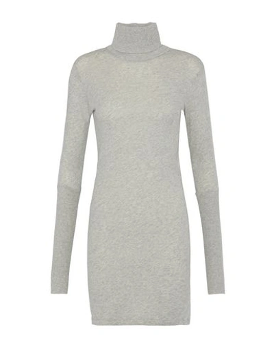 Enza Costa Ribbed Turtleneck Dress In Grey