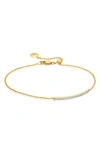 Monica Vinader Skinny Short Bar Diamond Bracelet In Yellow Gold