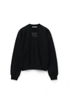 Alexander Wang Relaxed Fit Crew Sweatshirt With Puff Paint Logo In Black