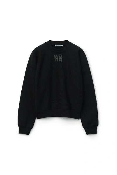 Alexander Wang Relaxed Fit Crew Sweatshirt With Puff Paint Logo In Black