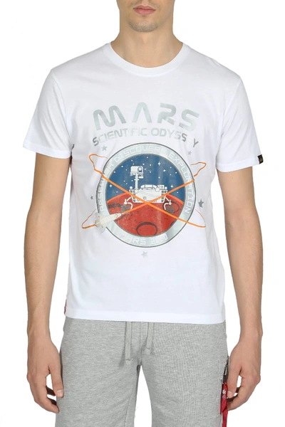 Alpha Industries "mission To Mars" T-shirt In White