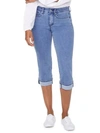 Nydj Marilyn Mid-rise Straight Leg Crop Cuffed Jeans In Pink
